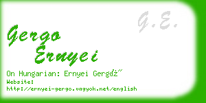 gergo ernyei business card